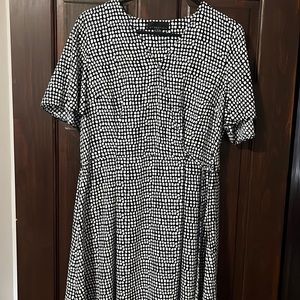 Navy blue/white - polka dot dress - Large